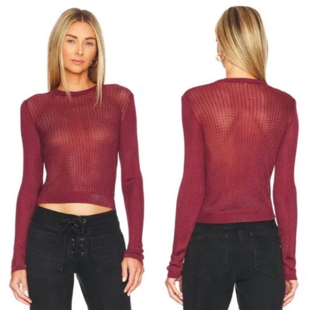 Free People H20 Crew Pullover in color raw garnet